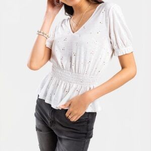 White coquette summer top